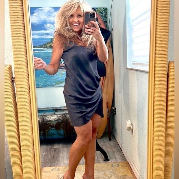 🔥Helmut Lang,Benny Dress,Stunning Shimmer,Asymmetrical,Side-Zip, EUC, Size 6 - Picture 1 of 17